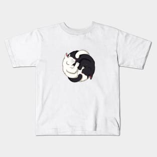 Cute Cat Ying Yang Cat Kitten Lover Kids T-Shirt